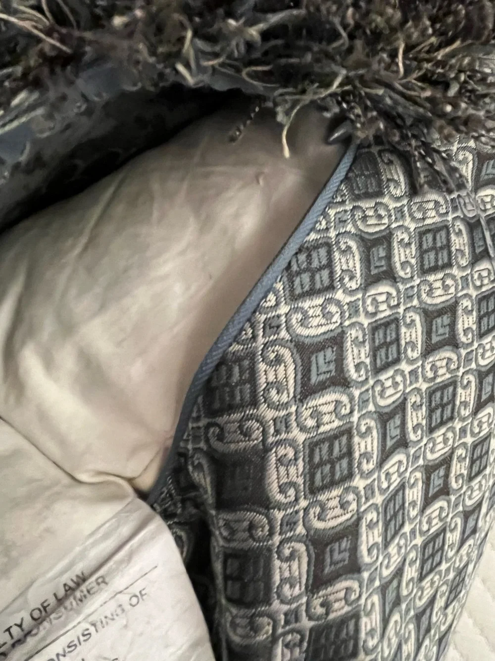 Arhaus Artisan Woven Jacquard Damask & Geometric 2-Side Down 20” Throw Pillow
